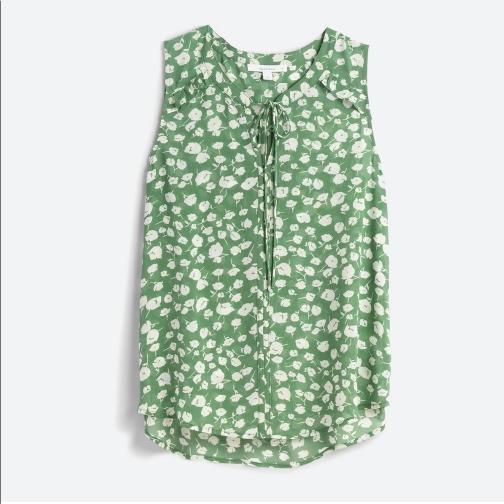 NWT FUN2FUN Ulrica tie neck blouse - size XL
